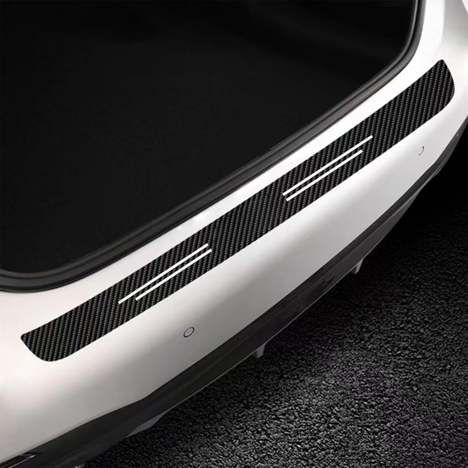 AIBINGBH Car Rear Bumper Protector for Opel Vectra Vauxhall Vivaro meriva Insignia Crossland X Corsa Astra Antara Sticker, Rear Boot Guard Cover Strip Protection Accessories,104 cm x 9 cm