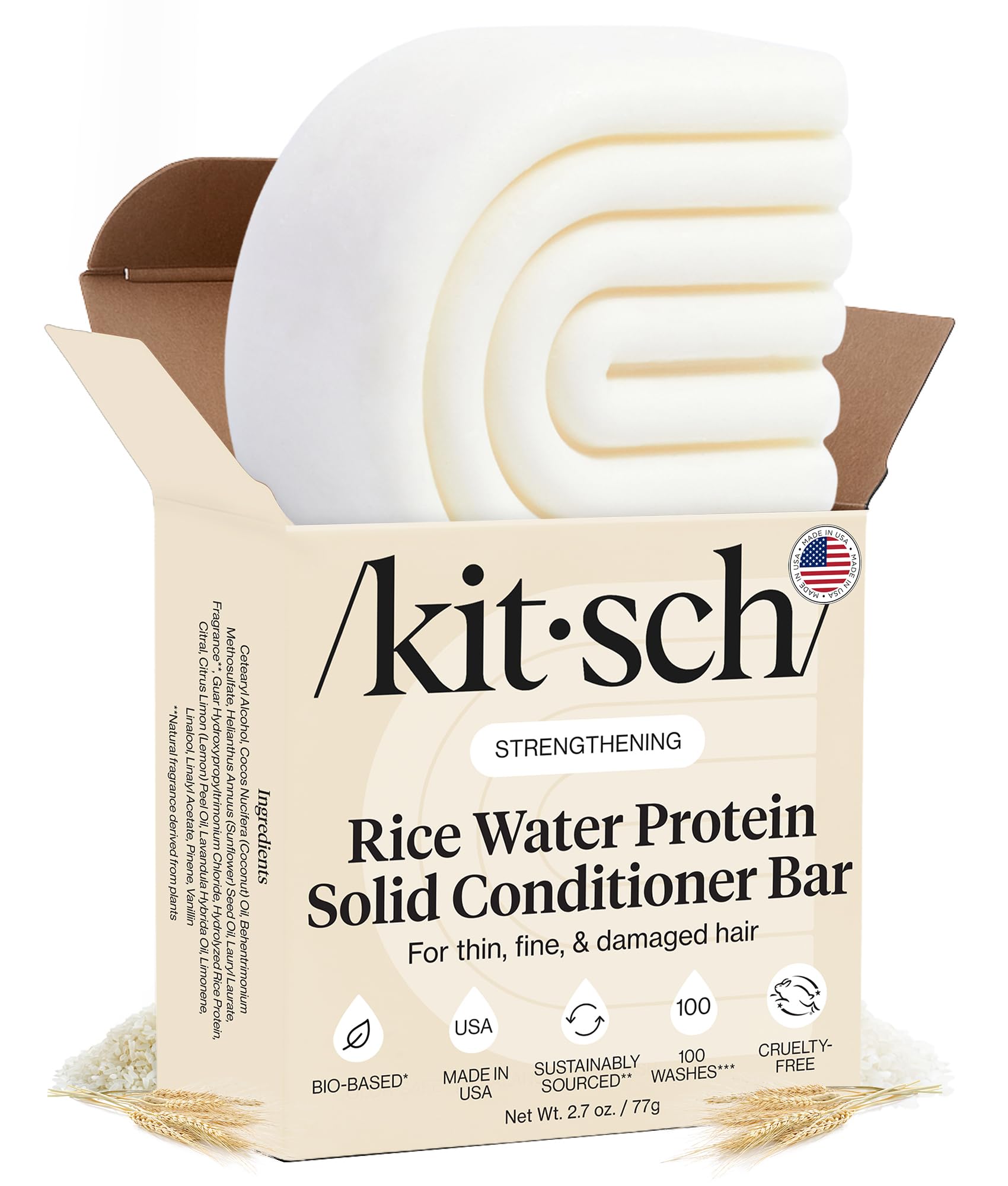 Kitsch Rice Water Conditioner Bar for Hair Growth - 77g