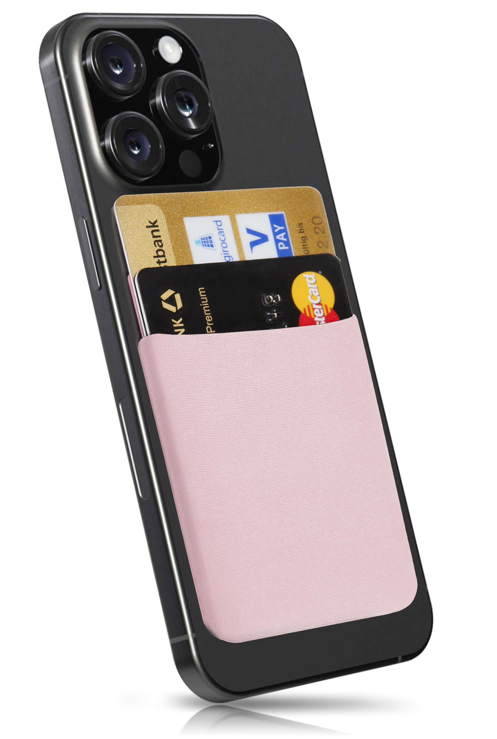 MyGadget Portafoglio per Smartphone - Protezione RFID e NFC – Porta Carte di Credito Cuffie o Soldi - Wallet per Cellulare da incollare - Rosa