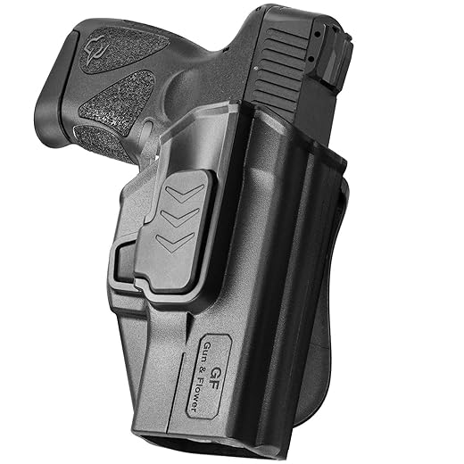 Taurus G2C Holster, OWB Holster Fits Taurus G2C/G3C, Taurus Millennium G2 PT111/PT140, Outside Waistband Carry Holster, Level II Retention Locking System, 360 Degrees Adjustable, Right/Left Hand-Clear