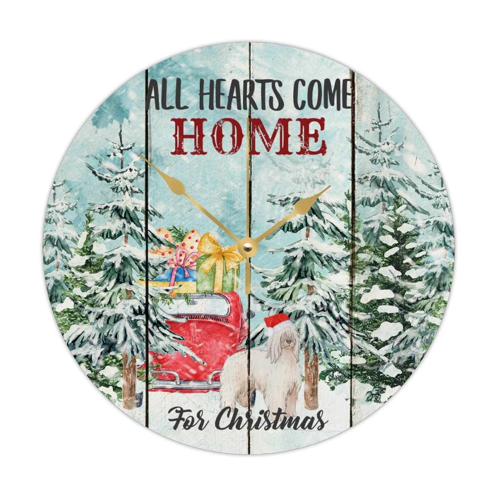 Cadeau de Noël pour chien horloge en bois thématique canine décoration murale chambre