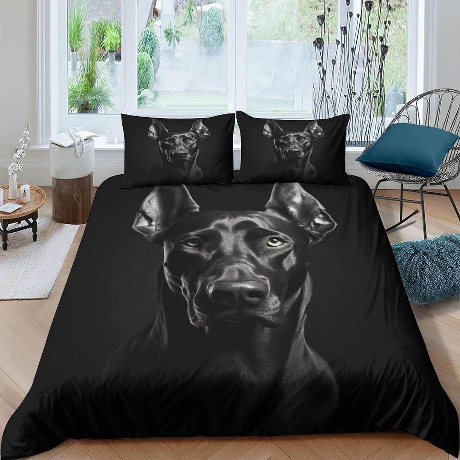 Housse de couette 240 x 260 Chien Doberman : Finis les draps rêches, passez aux nuits douces
