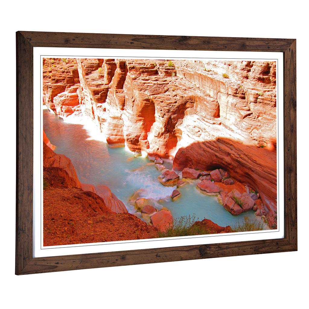 Big Box Art Framed Print of The Grand Canyon (2) Design | Wall Art Picture | Home Decor for Kitchen, Living, Dining Room, Lounge, Bedroom, Hallway, Office, Walnut, A2 / 24.5x18 Inch / 62x45cm