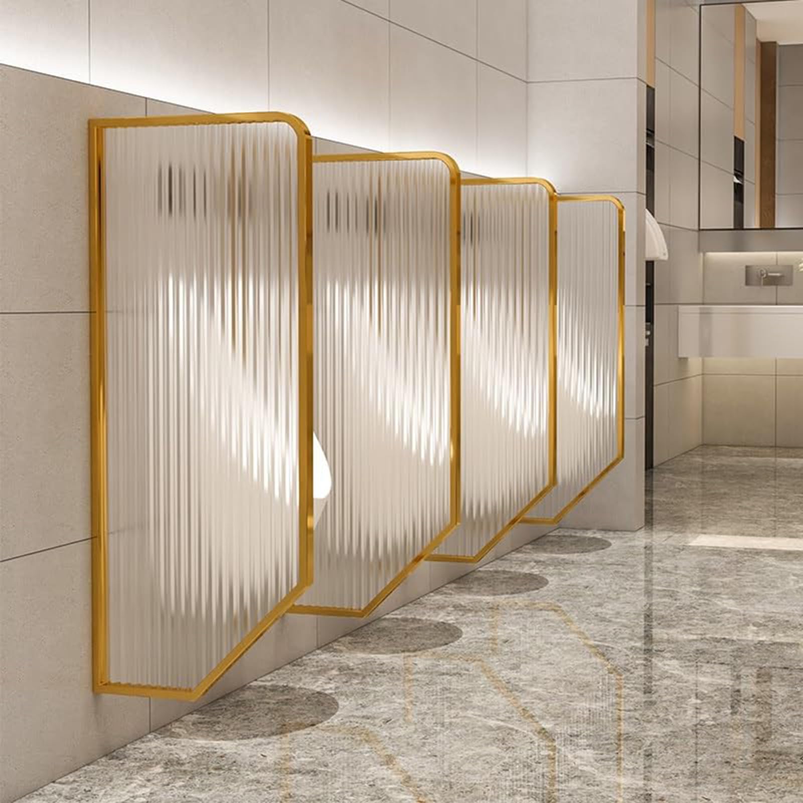 Urinario de pared ideal para hoteles y centros comerciales de diseño Art Deco, 2 uds.