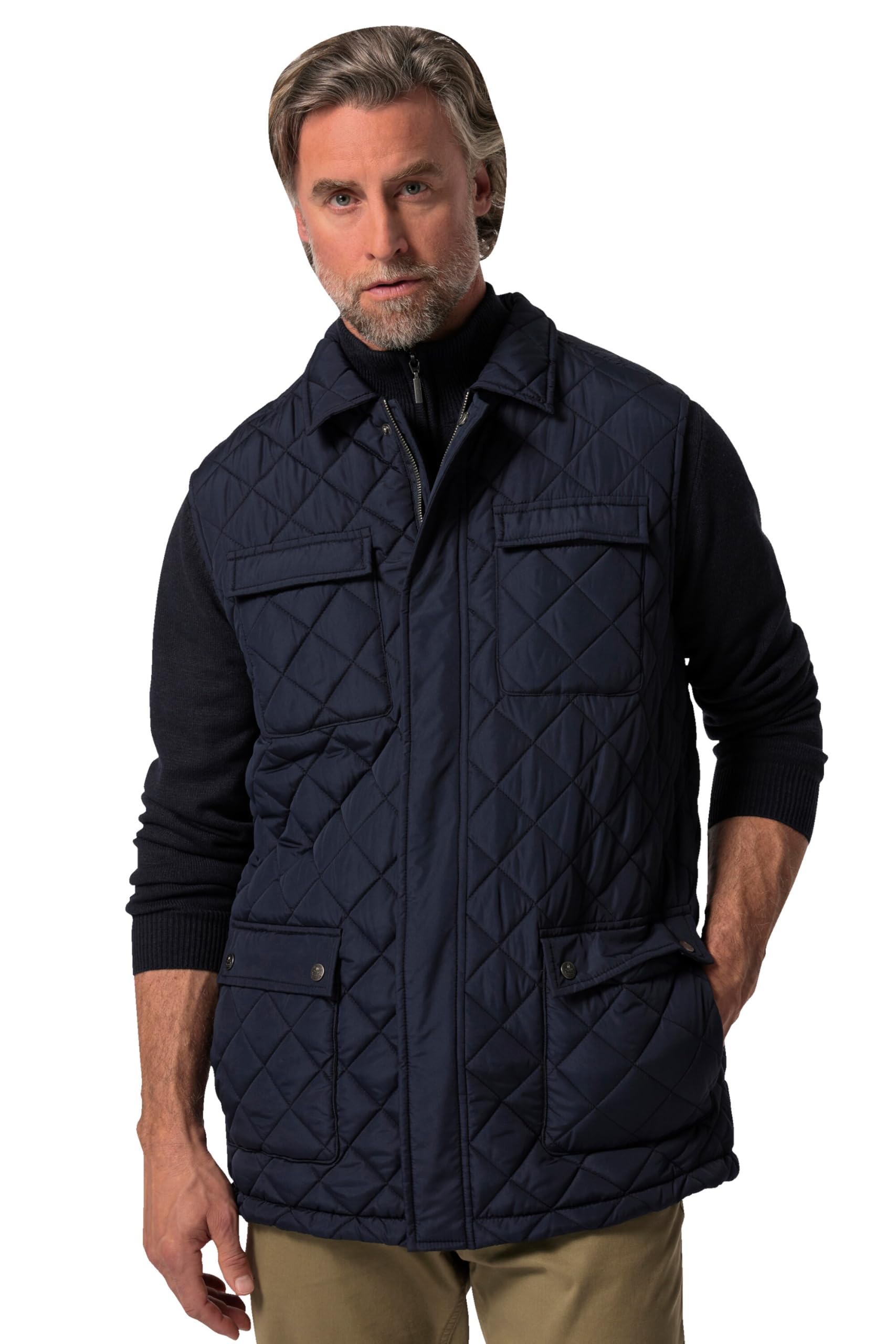 Boston Park Herren große Größen Übergrößen Menswear L-8XL Steppweste, Hemdkragen 831593