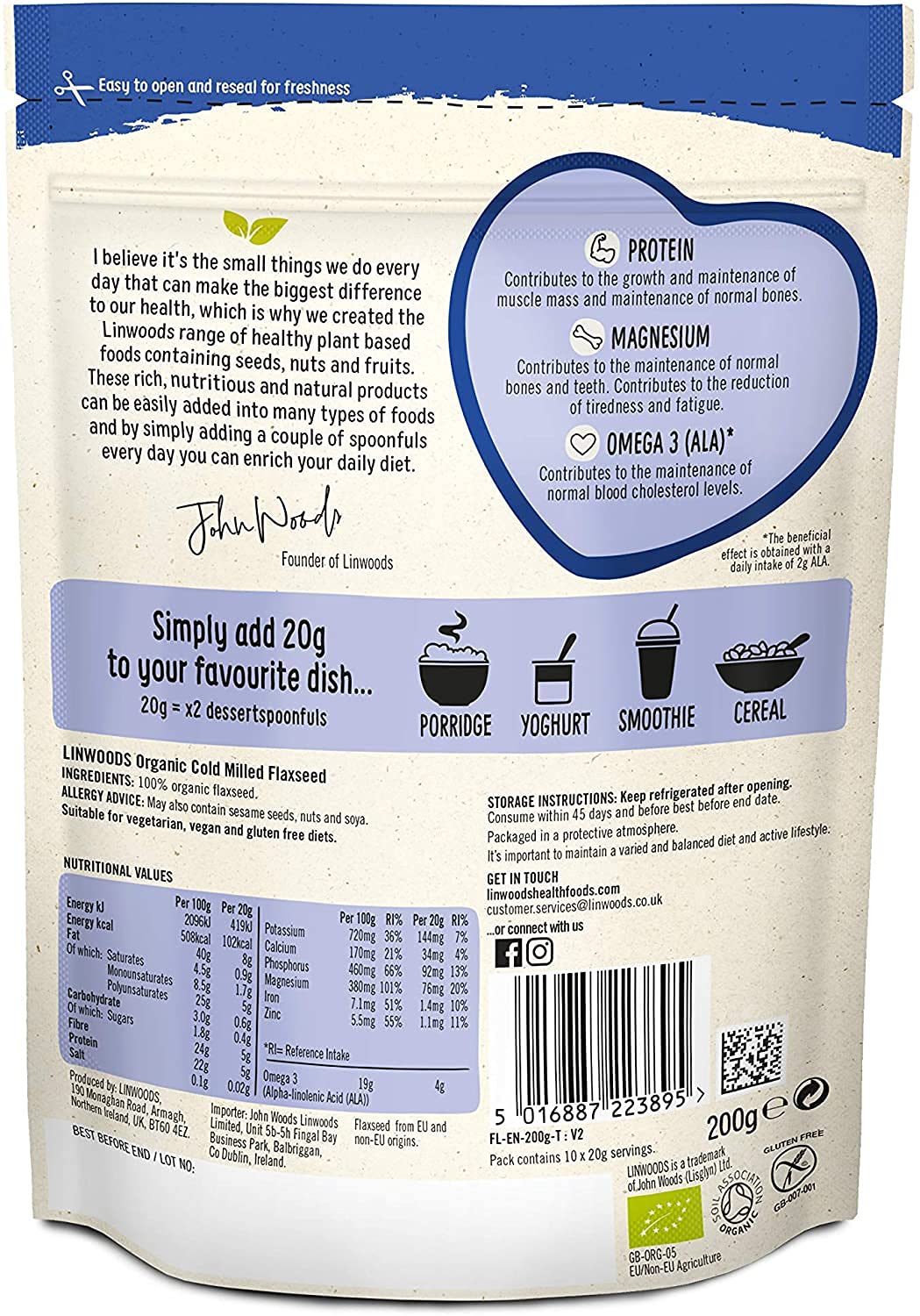 Linwoods | Flaxseed | 6 x 200g