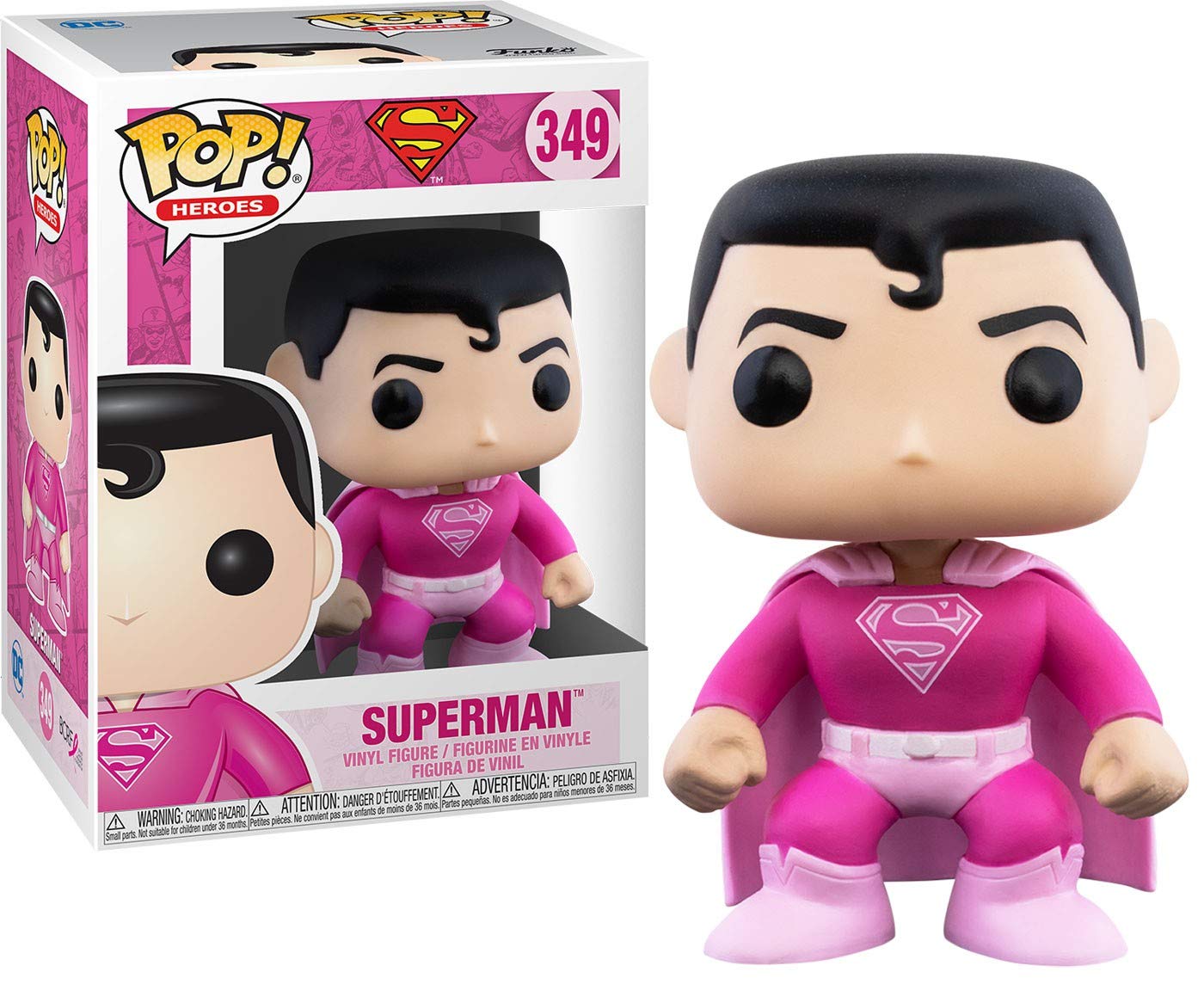Funko POP! Heroes: Breast Cancer Awareness - Superman - DC Comics - Collectable Vinyl Figure For Display - Gift Idea - Official Merchandise - Toys For Kids & Adults - Comic Books Fans