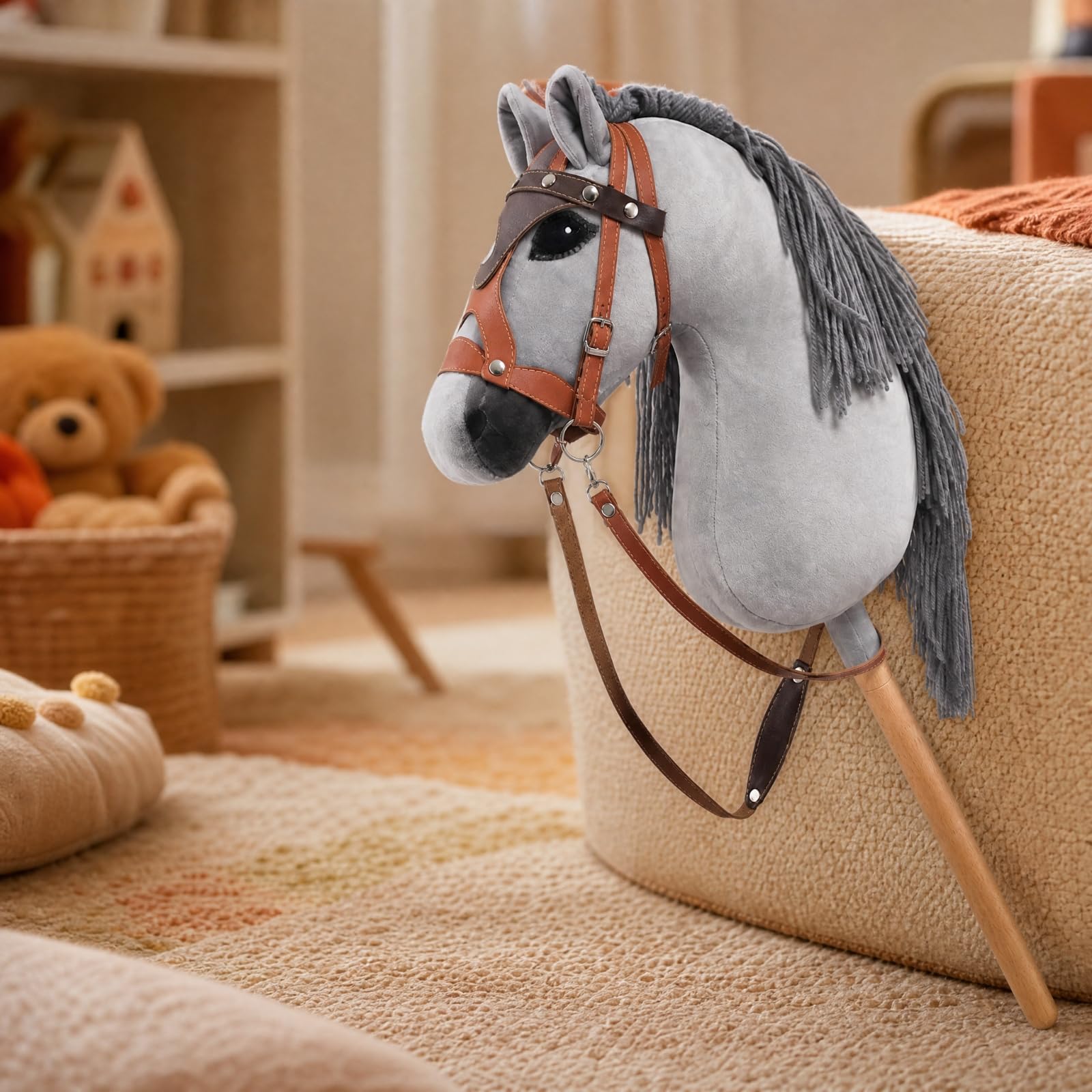 Amagogo a Bastone con di Peluche Ideale Come Regalo a Bastone in Peluche Sviluppa Le capacità Motorie Hobby Horse per Travestimenti