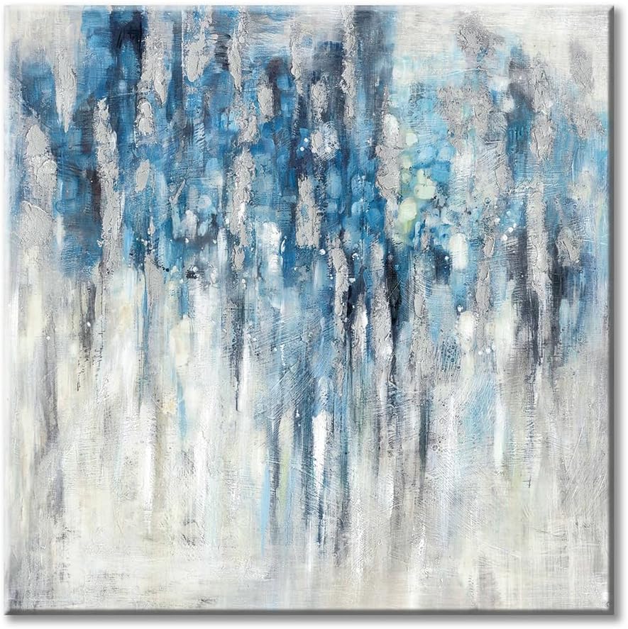 UTOP-art Gray Abstract Painting Wall Art: Modern Canvas prints Radial Graphic Artwork Abstract Grey Picture for Bathroom Bedroom 12"x12"