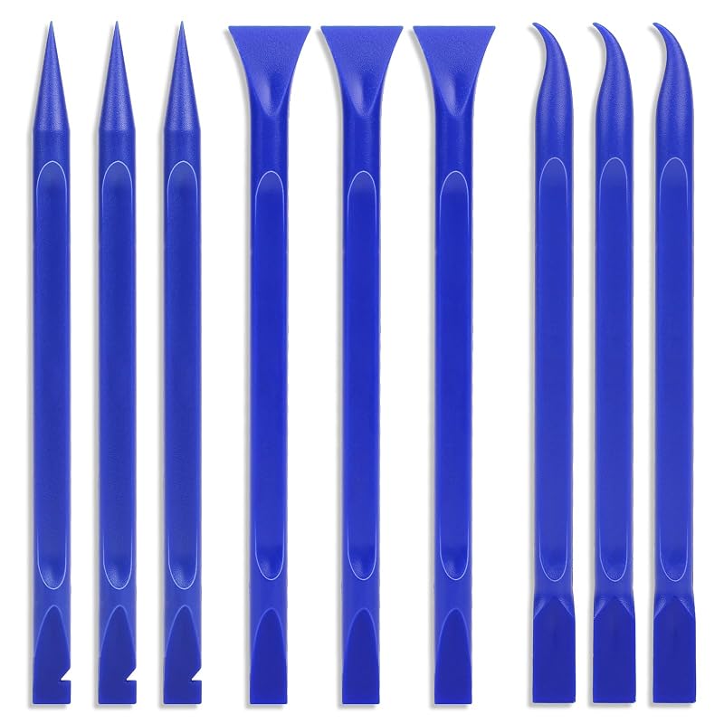 Kit de Espátulas Plásticas para Limpeza de Frestas e Detalhamento Mozeat Lens, Azul, 9 peças