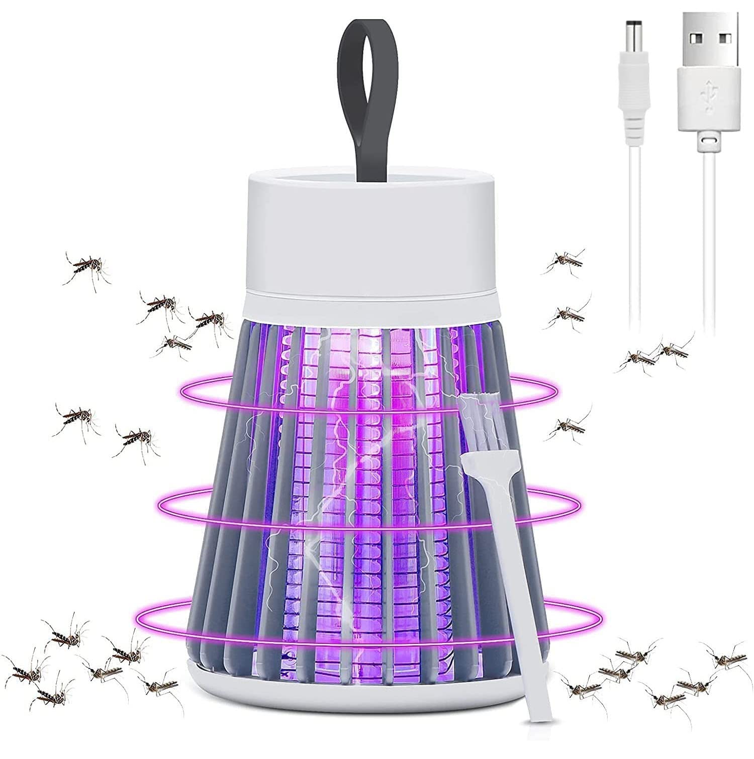 ZURU BUNCH® 1 Pcs Electric Shock Mosquito Lamp for Indoor Light with Hanging Loop Electric Killing Lamp Portable USB LED Trap for Home, Bedroom, Outdoor Camping (Grey) (B0B1M73Z85) Amazon Price History, Amazon Price Tracker