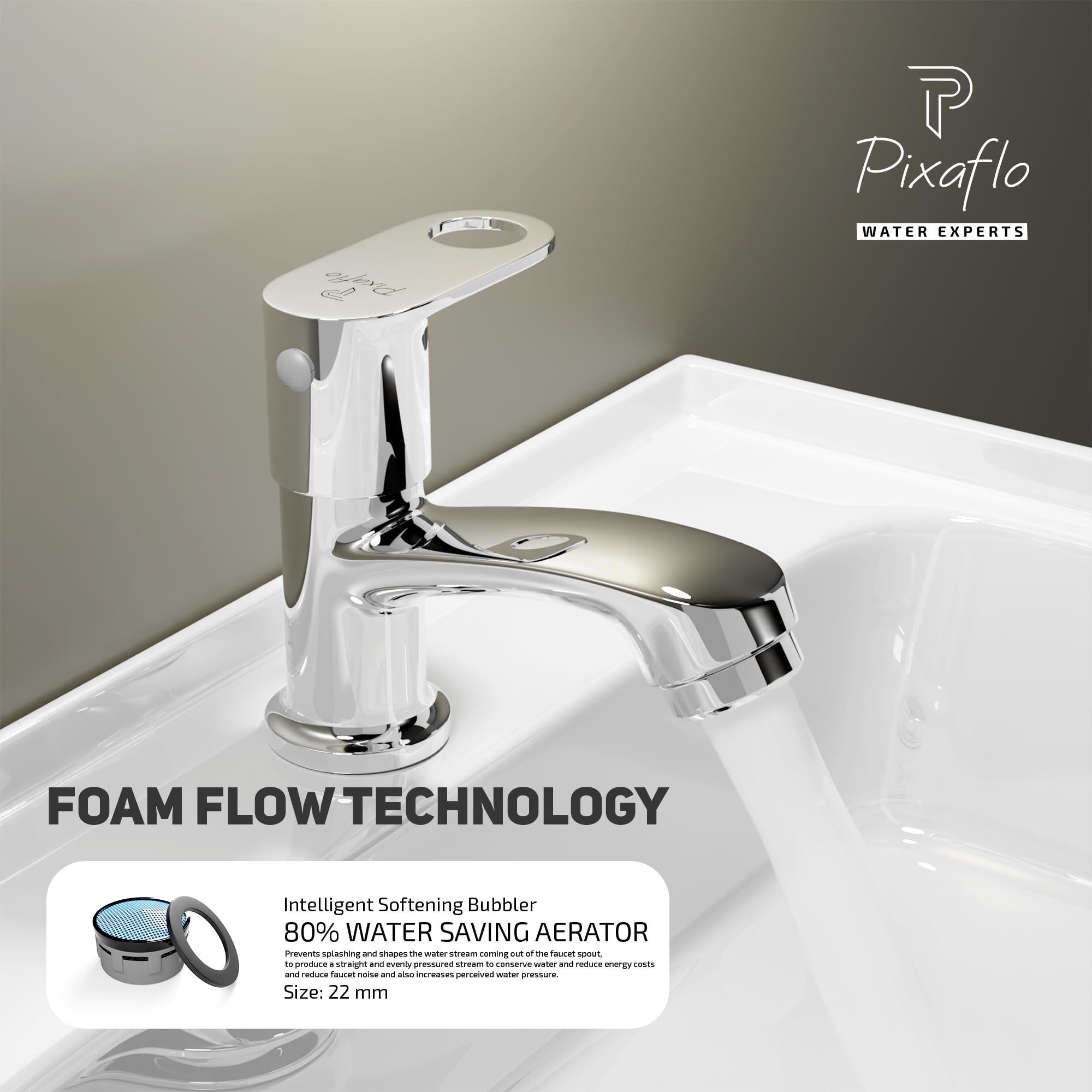 Pixaflo Brass Pillar Tap - Chrome Finish -2 Pixaflo Brass Pillar Tap - Chrome Finish -2