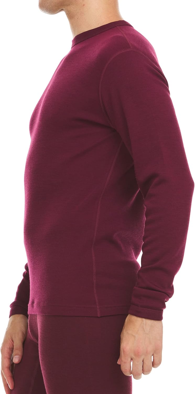 100% Merino Wool - Men's Long Sleeve Crew Shirt - Thermal Base Layer - Image 2