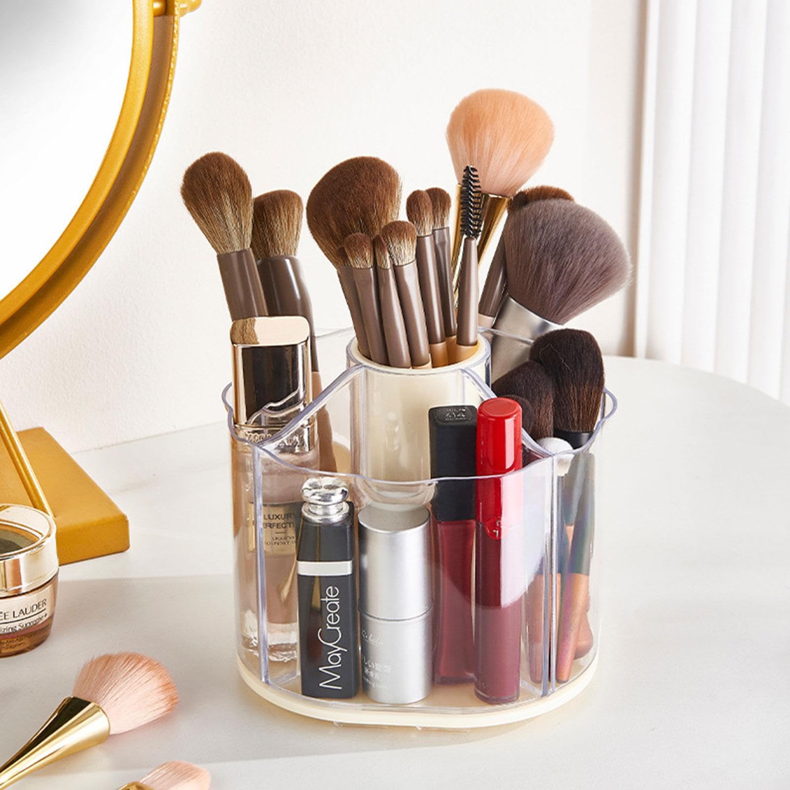 Porta cosmetici, girevole a 360 gradi, grande capacità, organizer per cosmetici, organizer per trucchi, 5 scomparti per cosmetici, smalto per unghie, forniture artistiche