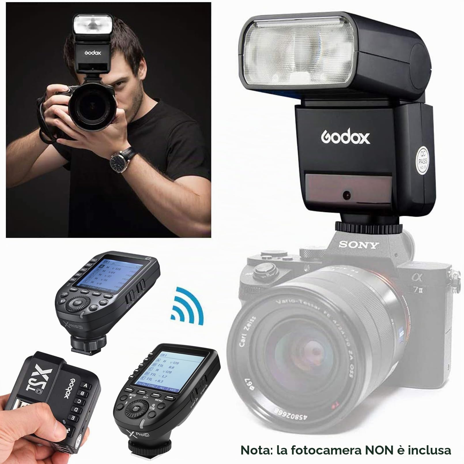 Godox TT350S Flash Sony Speedlite 2.4G Wireless HSS 1/8000s Master Slave A7R A7S A6300 A6000 A58 A99