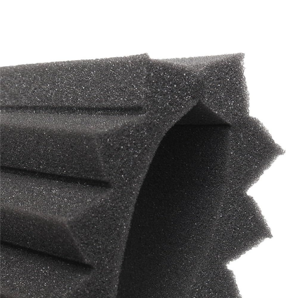 Panele dźwiękoszczelne, panele akustyczne, 12 szt., 300 x 300 x 25 mm, dźwiękoszczelne kliny studyjne, dźwiękoszczelne panele z pianki akustycznej, dźwiękoszczelna wkładka z pianki, czarne