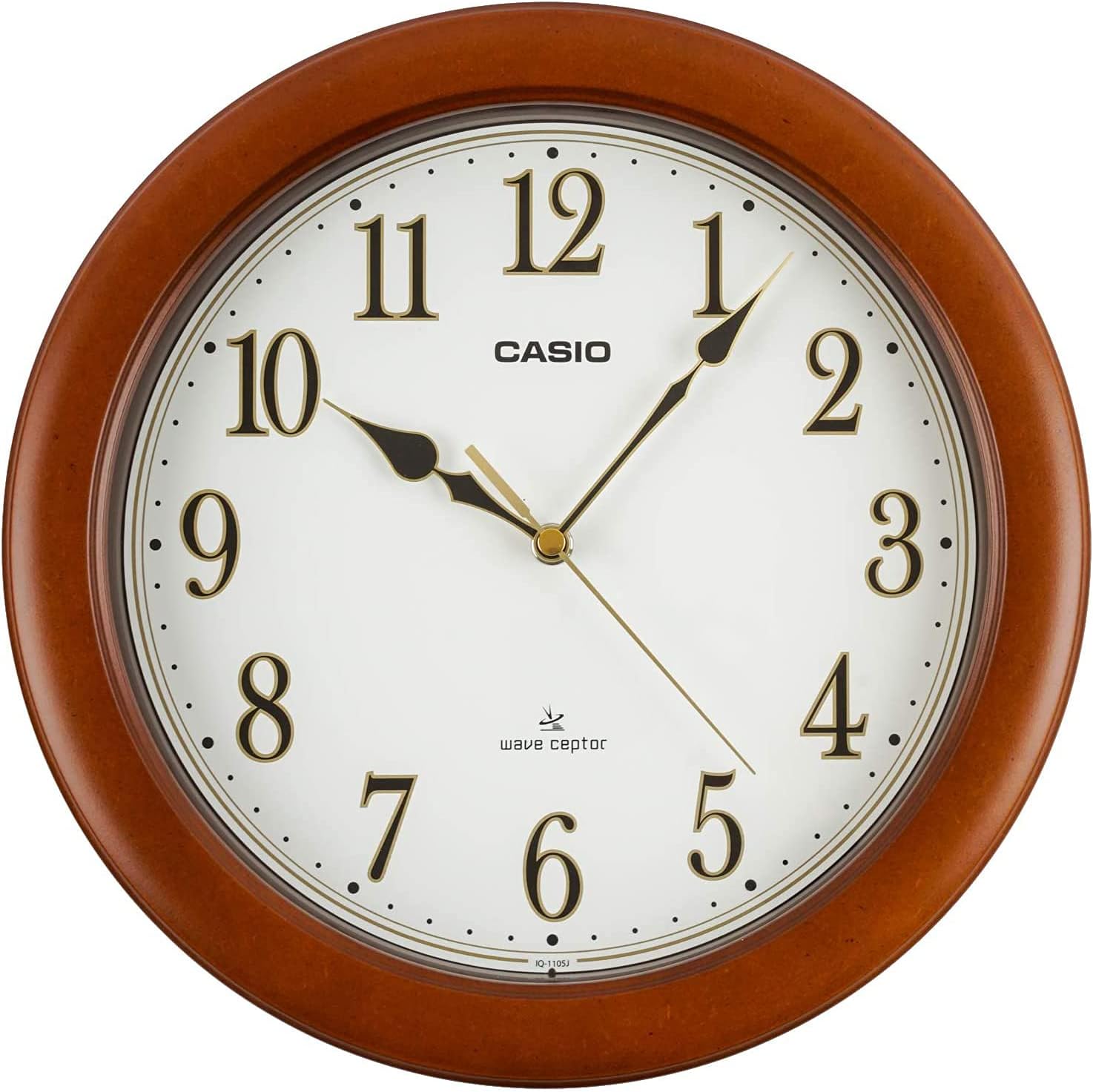 Casio Horloge analogique radio au design simple IQ-1106J-5JF concentrée arbre à thé IQ-1106J-5JF