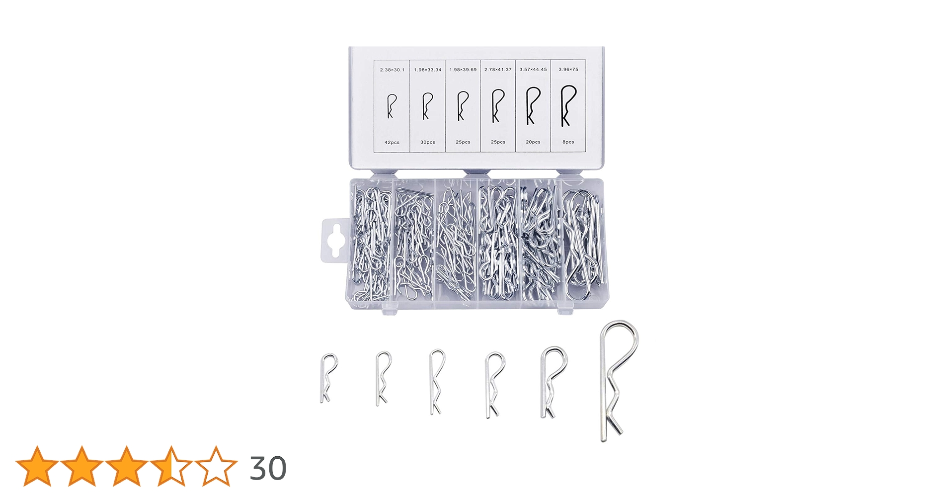 Amazon | 150個入り 6種類サイズ Rピン 割りピンセット スナップピン