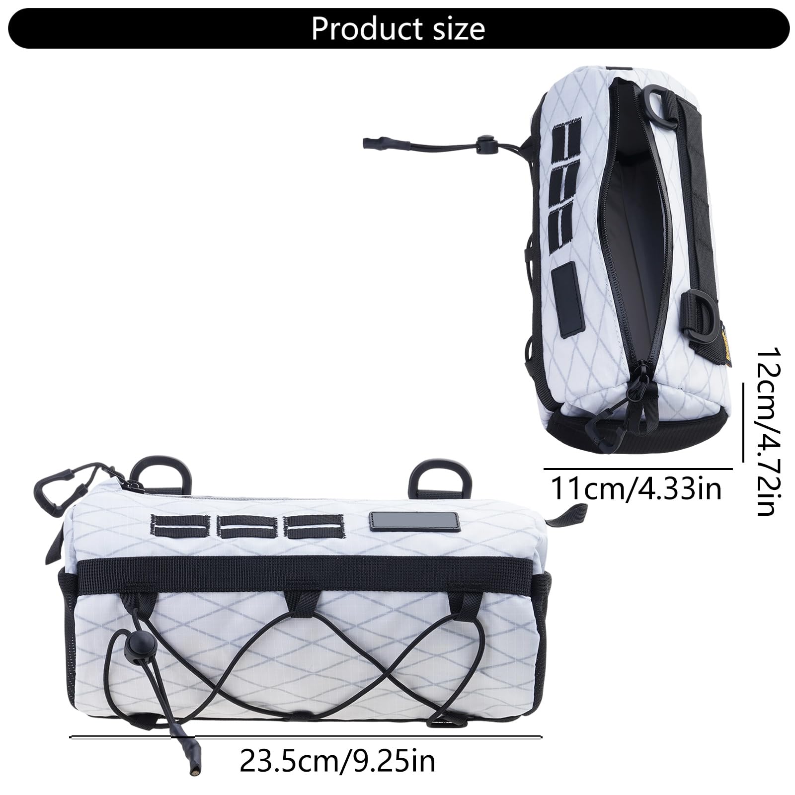 Telaio da ciclismo per borsa per tubo superiore per bici, White