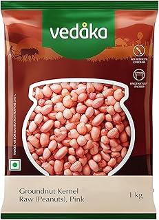 Amazon Brand - Vedaka Raw Peanuts, Pink, 1kg Price in India