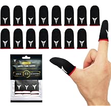 15 Pcs Phone Game Finger Sleeves Nuozme Finger Sleeves Compatible with All Touch Screen Devices,0.15mm Super Conductive Nano Fiber,Smooth Feel,Sweatproof,Ultra Thin,Red Edge