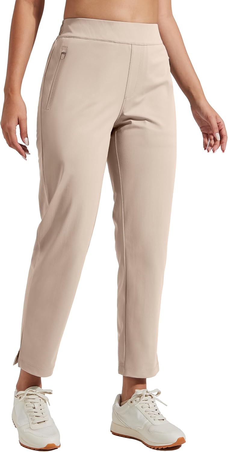 Pioneer Camp Womens Golf Pants with Zip Pockets High Waisted Stretch 7/8 Ankle Dress Work Business Casual Slacks Travel Pants