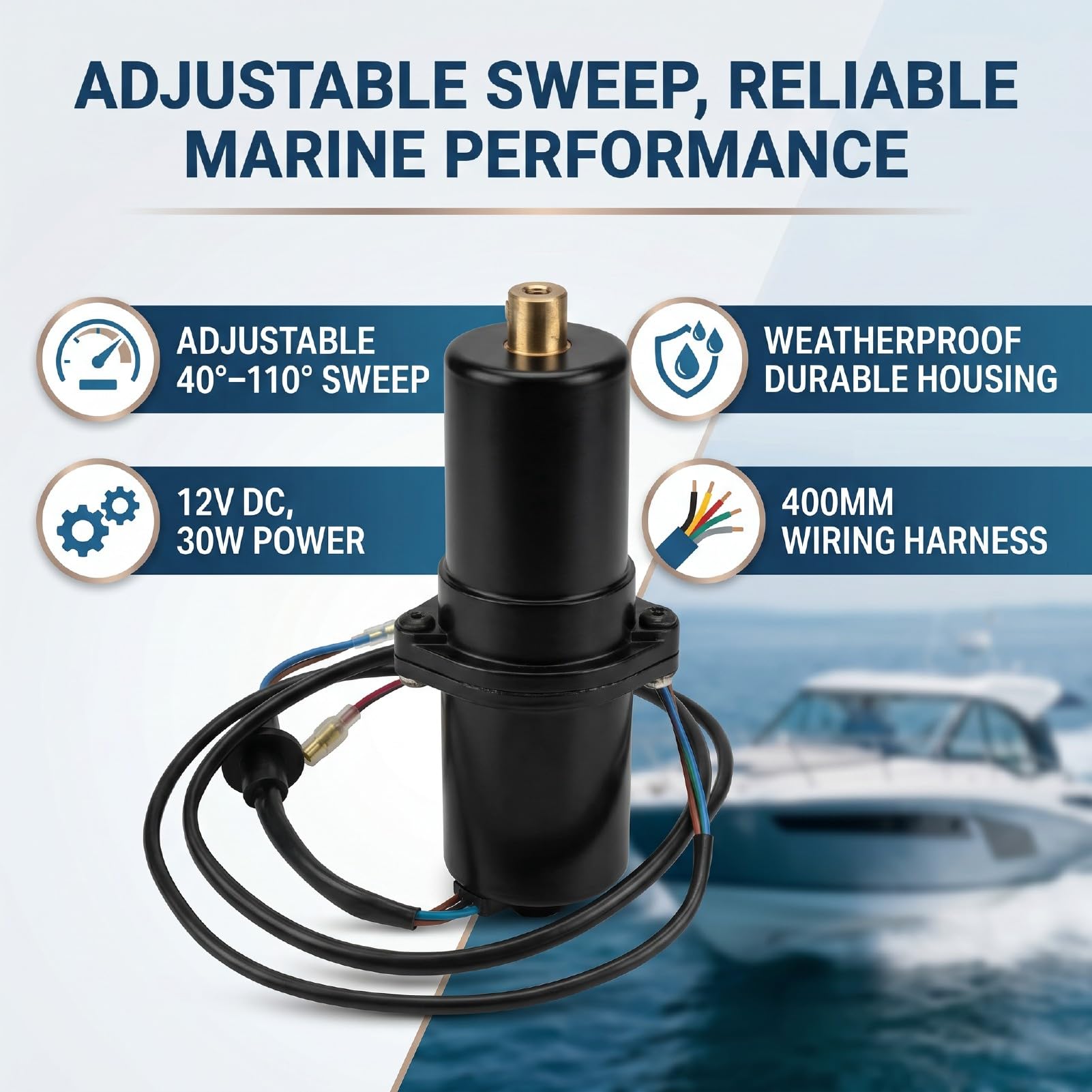 Marinewischermotor 40-110 Grad 2,5-Zoll-Welle