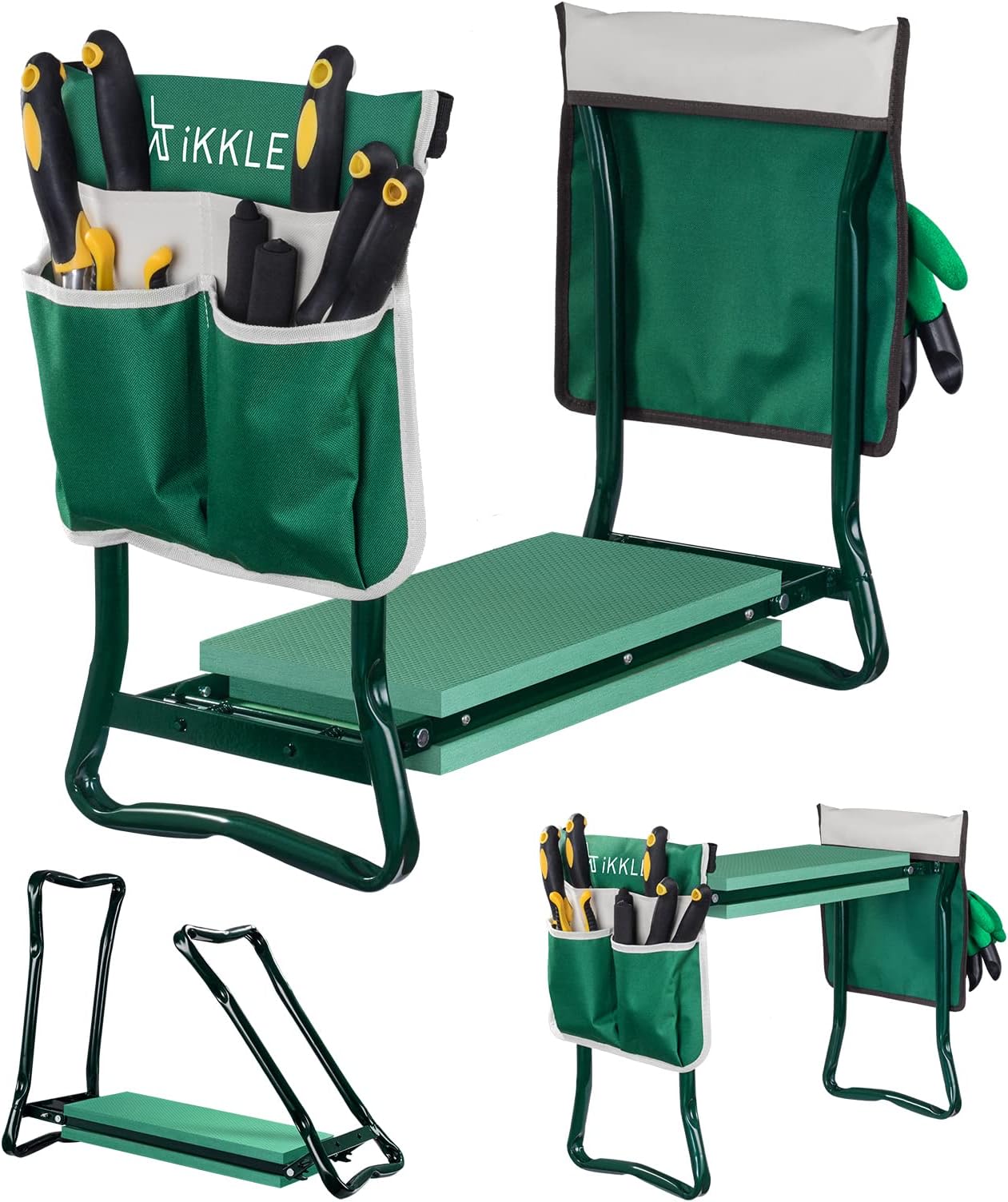 Garden Folding Kneeler Seat, Portable Garden Kneeler for Gardening