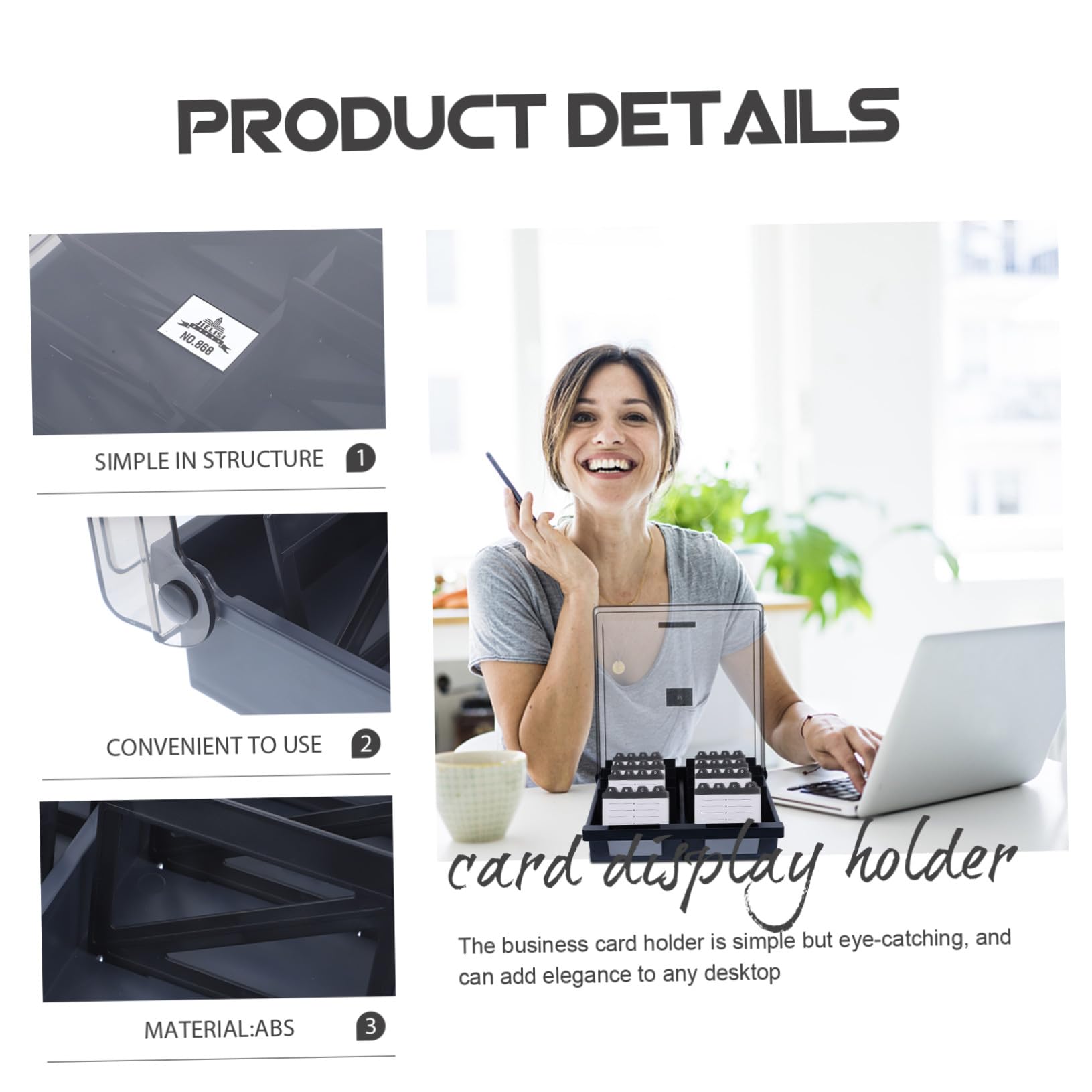 Visitenkartenbox Kunststoff mit Karten Kapazität Robuster Kartenhalter Organizer für Büro und Schreibtisch Transparente Aufbewahrung für Visitenkarten und Id-karten