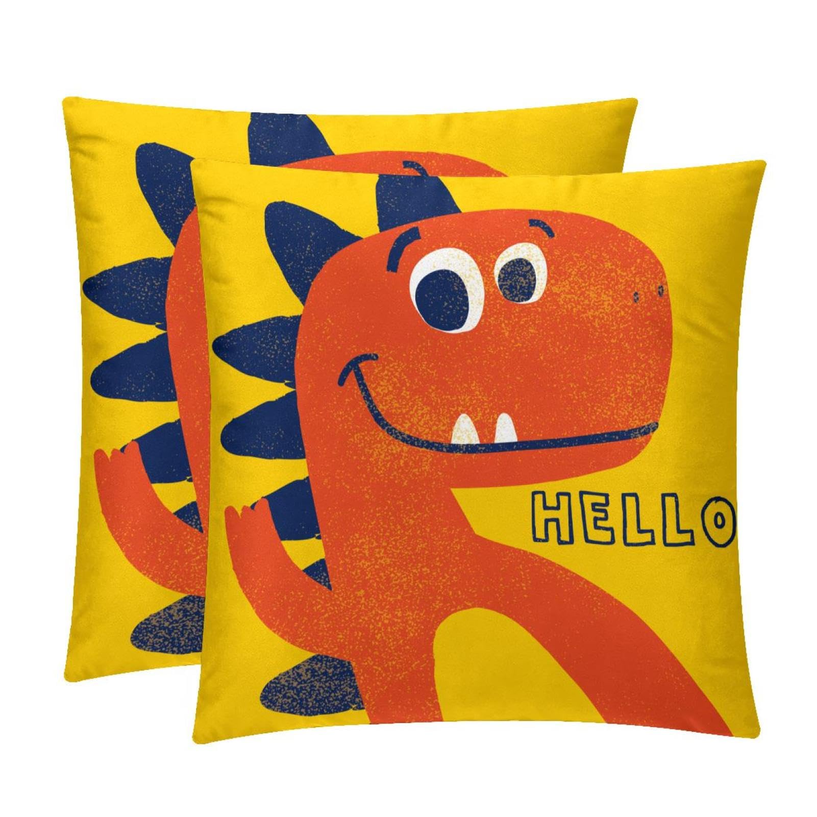 TDGKPZ Dinosaur Throw Pillow Covers 2 Pack Pillowcases Soft Cozy Pillow Cases For Couch Bed Sofa 45x45cm