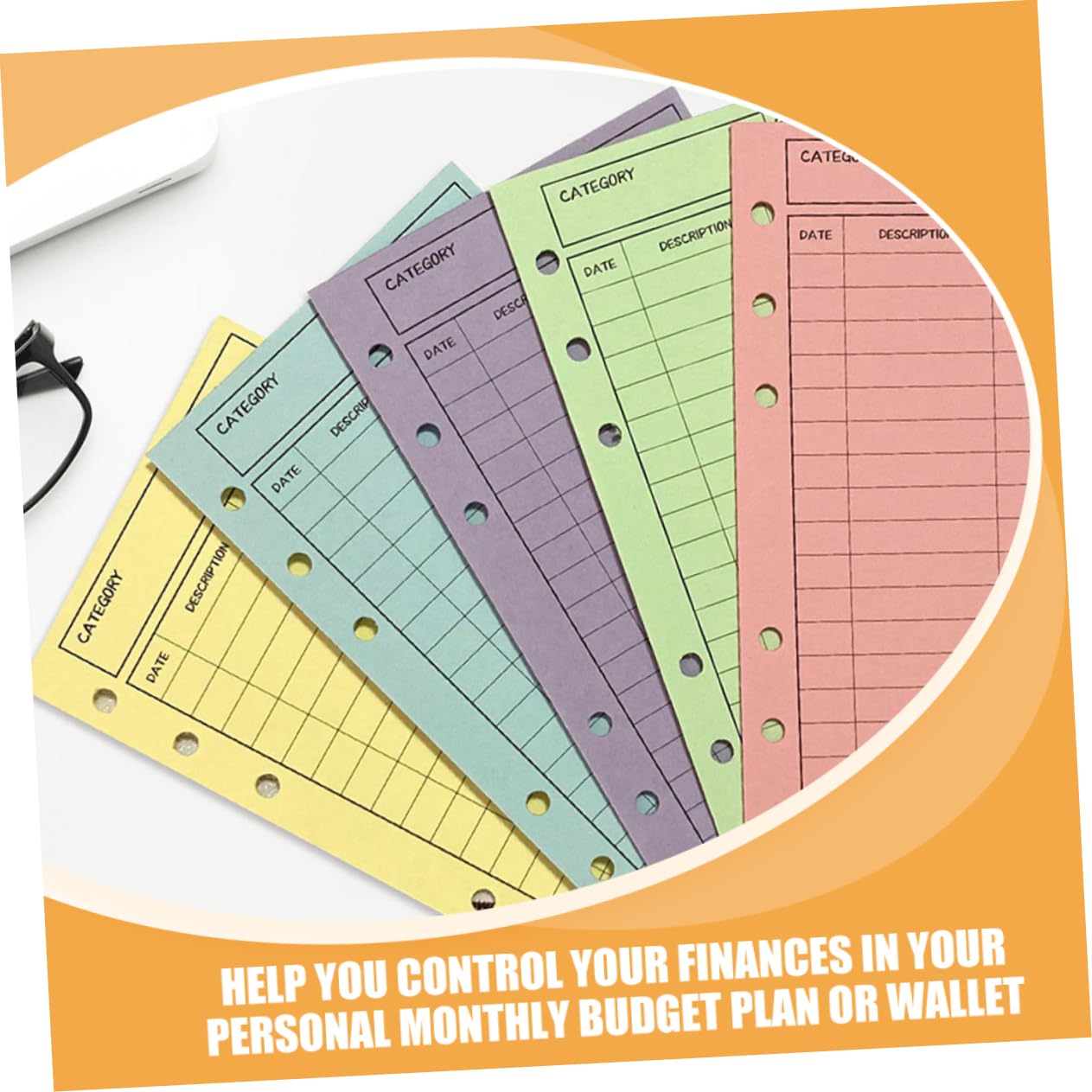 NUOBESTY Lot de 5 Enveloppes pour Carnet de Notes Feuilles Budgétaires Enveloppes pour Espèces pour Usage Domestique Bureau Commercial Pièces X 5