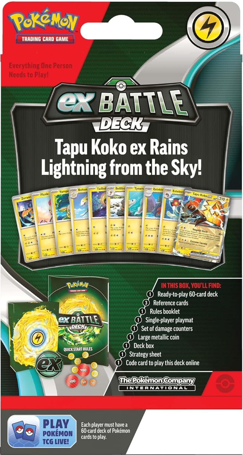 Amazon.com: Pokemon TCG: Battle Deck Tapu Koko ex : Toys & Games