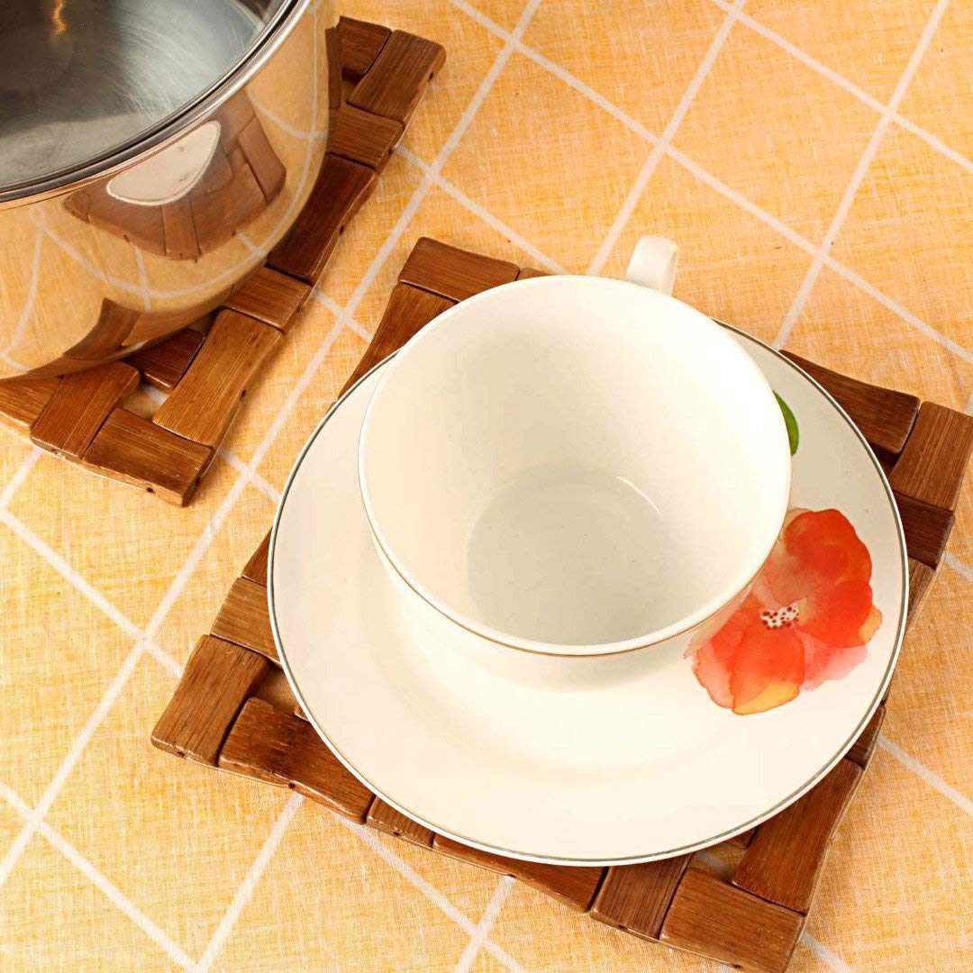 HKD Sales Industries Bamboo 6 Piece Heat Pad Set - Wooden 1