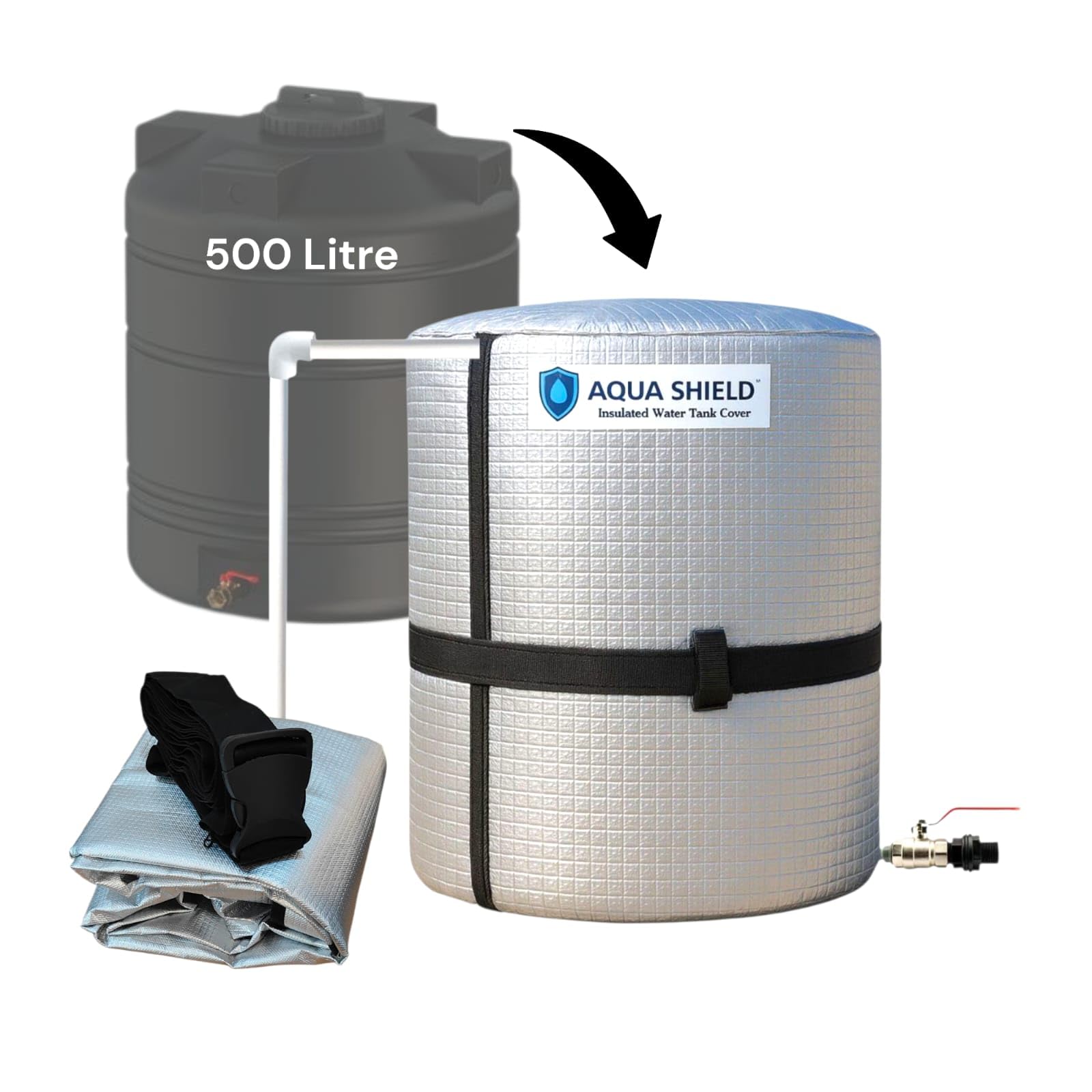 500 Litre Aqua Shield Insulated Water Tank Cover | Dual-Layer Thermal Protection | Keeps Water Cool in Summer & Warm in Winter | Prevents Algae, UV Damage & Dirt | Fits 500L Plastic Tanks-image-25