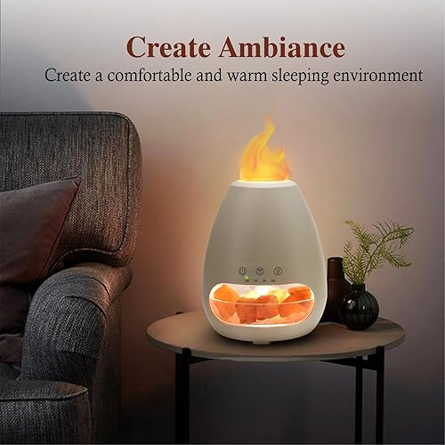 Miniatura 2 de Difusor de lámpara de sal, difusor de aroma de llama, difusor de aceite esencial, 6.8 fl oz, difusor de niebla fría, humidificador 3 en 1, difusor