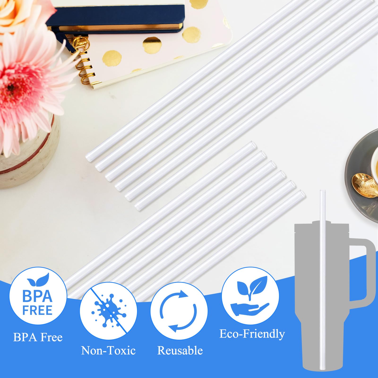 Lot De 6 Pailles En Silicone Pour Gobelet De Voyage Stanley