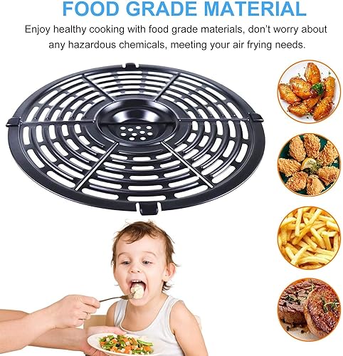 Miniatura 4 de Bandeja de parrilla para freidora de aire Power XL 5QT, bandeja de repuesto para freidora de aire antiadherente redonda de 8.7 pulgadas, 5 cuartos