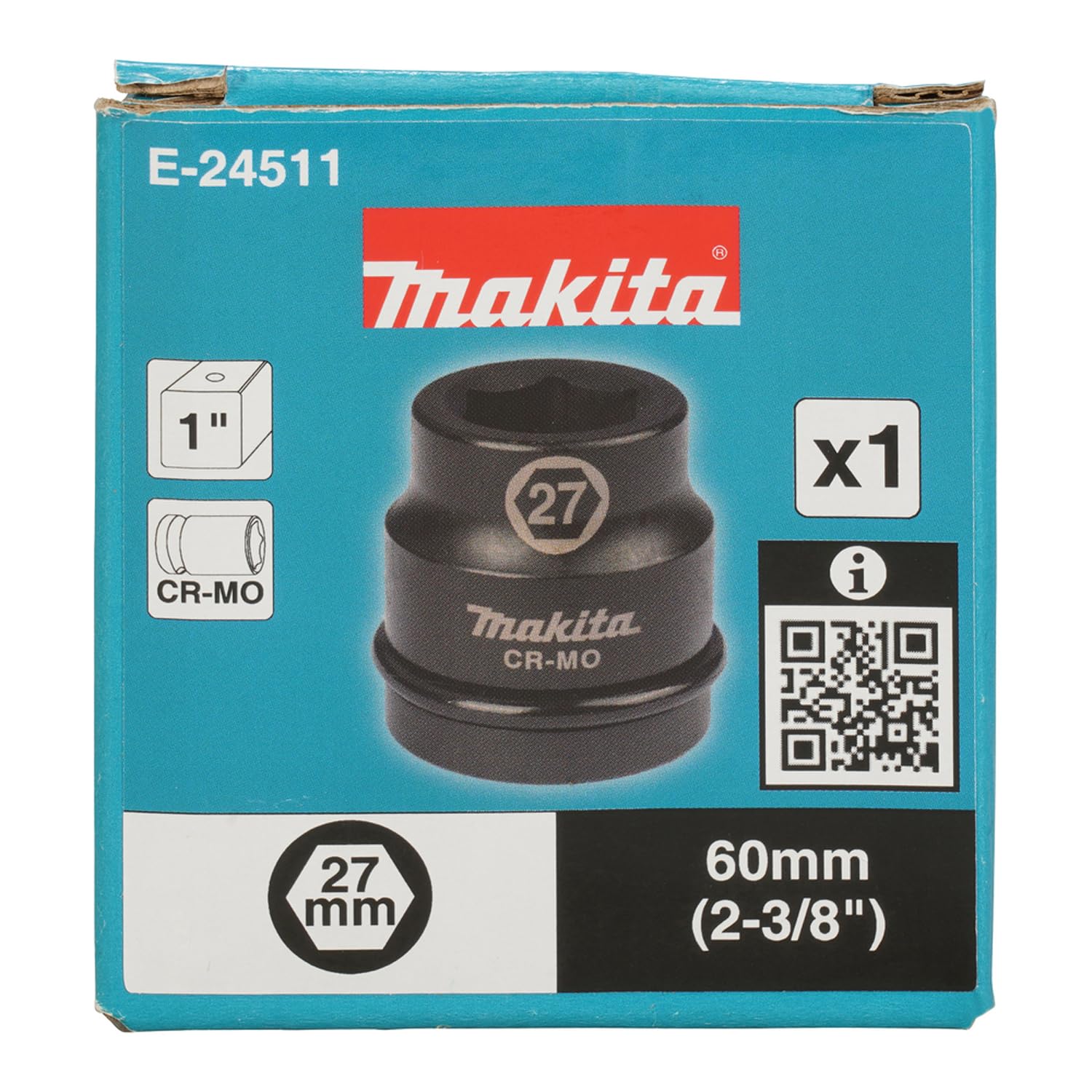Makita E-24511 Impact Socket 1 Inch Square Drive, 27 mm, 27mm - Image 2