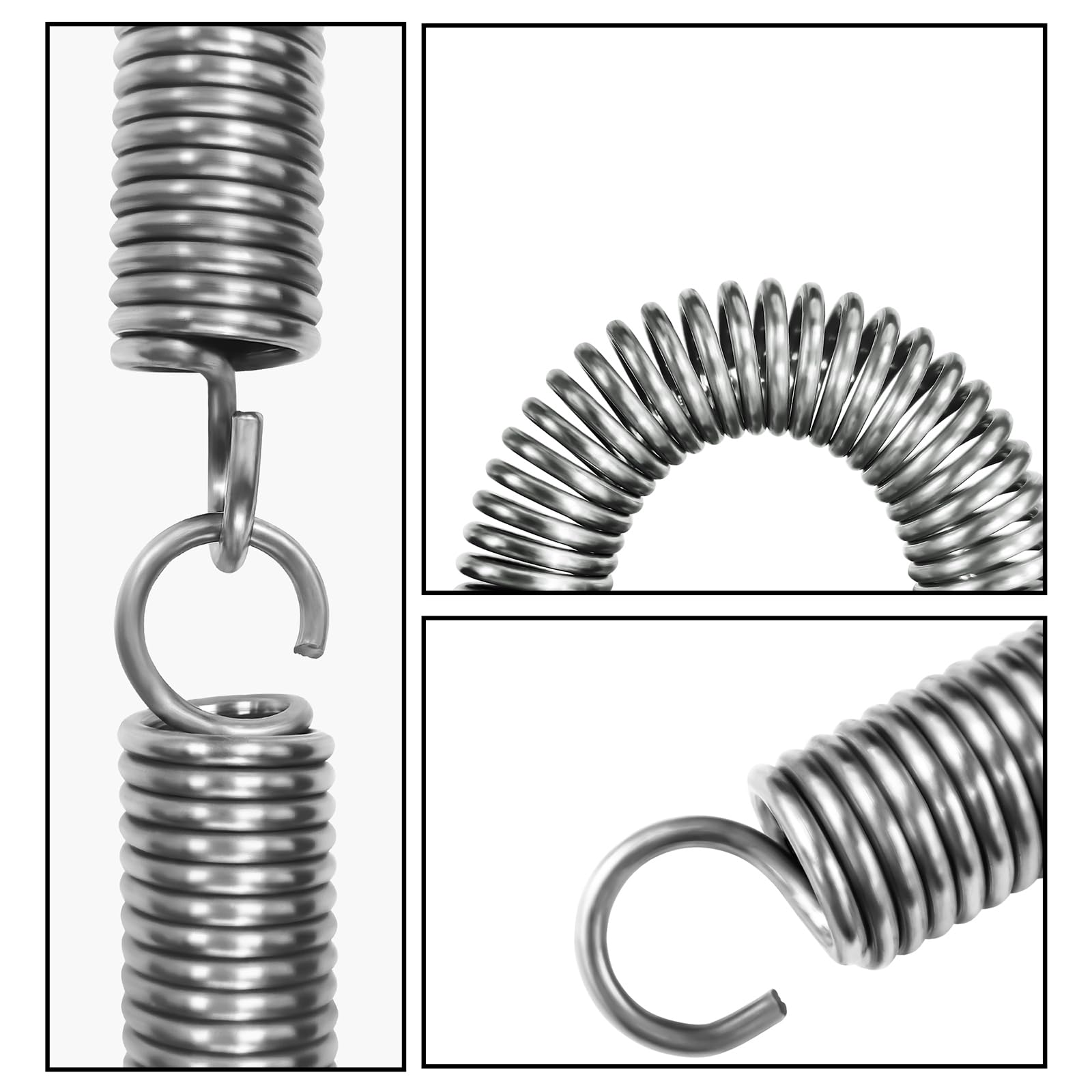 10 sztuk sprężyn naciągowych ze stali nierdzewnej z haczykami, sprężyna naciągowa 60 mm wolna długość, średnica zewnętrzna 10 mm, średnica drutu 1,2 mm, maksymalna siła ciągnąca 3,3 kg – 1,2