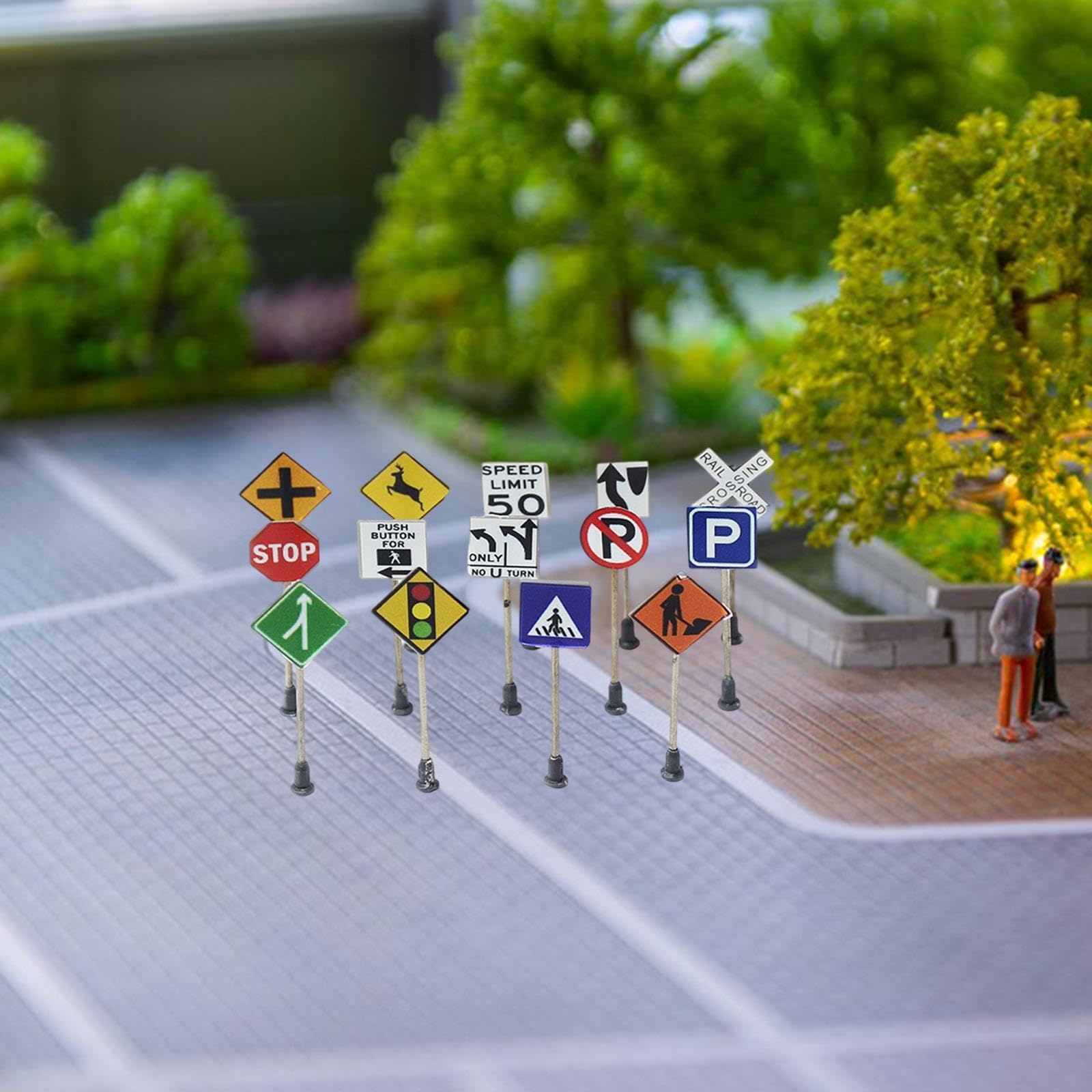 MagiDeal 14 Mini señales de tráfico, Juguetes interactivos, semáforos, Juguetes para niños y niñas, Juego para micropaisaje.