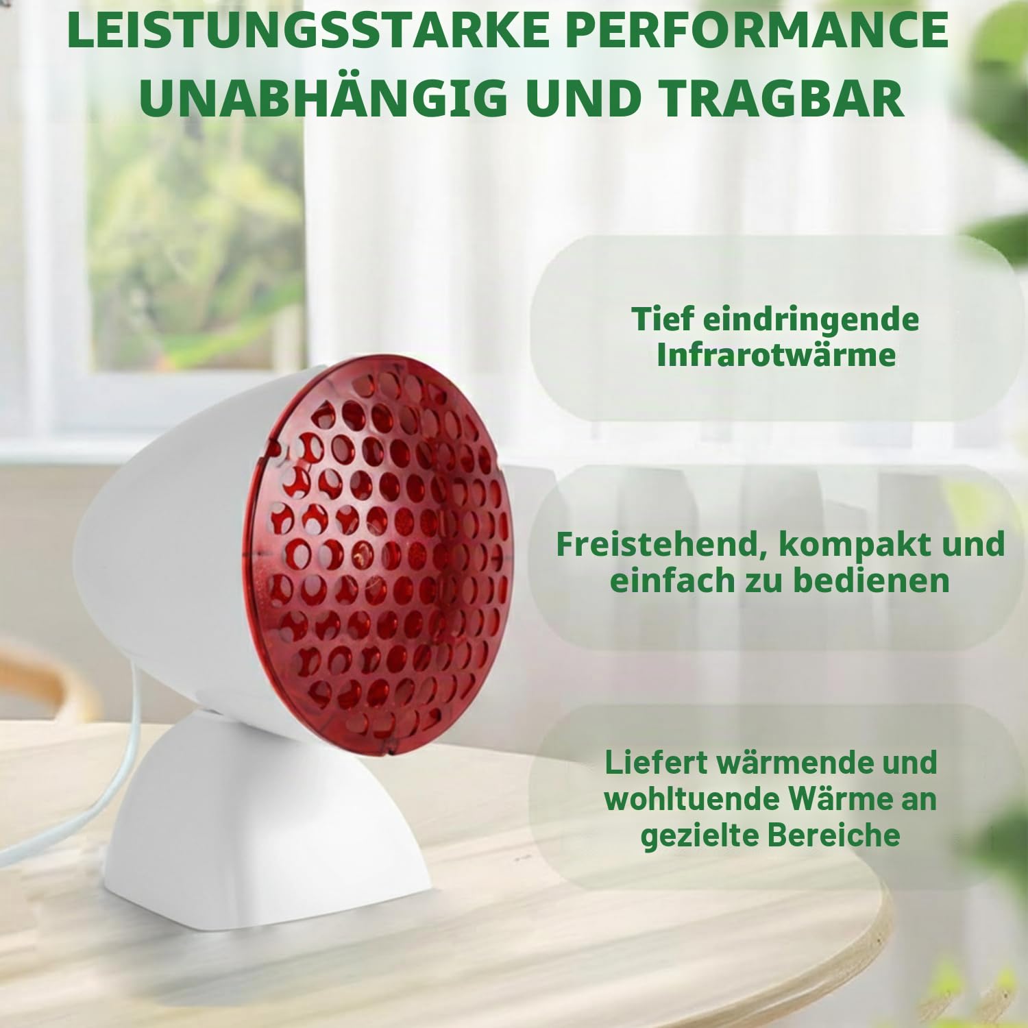 Rotlichtlampe Wärmelampe,Infrarotlampe, Infrarotlampe mit Schutzgitter,150 Watt mit Zeitschaltuhr und einstellbarer Temperatur，Winkel einstellbar für entspannende Muskelermüdung