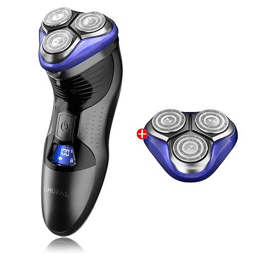 Limural Maquinillas de afeitar eléctricas para hombre afeitadoras eléctricas para hombre con hoja de repuesto adicional LED inalámbricas recargable