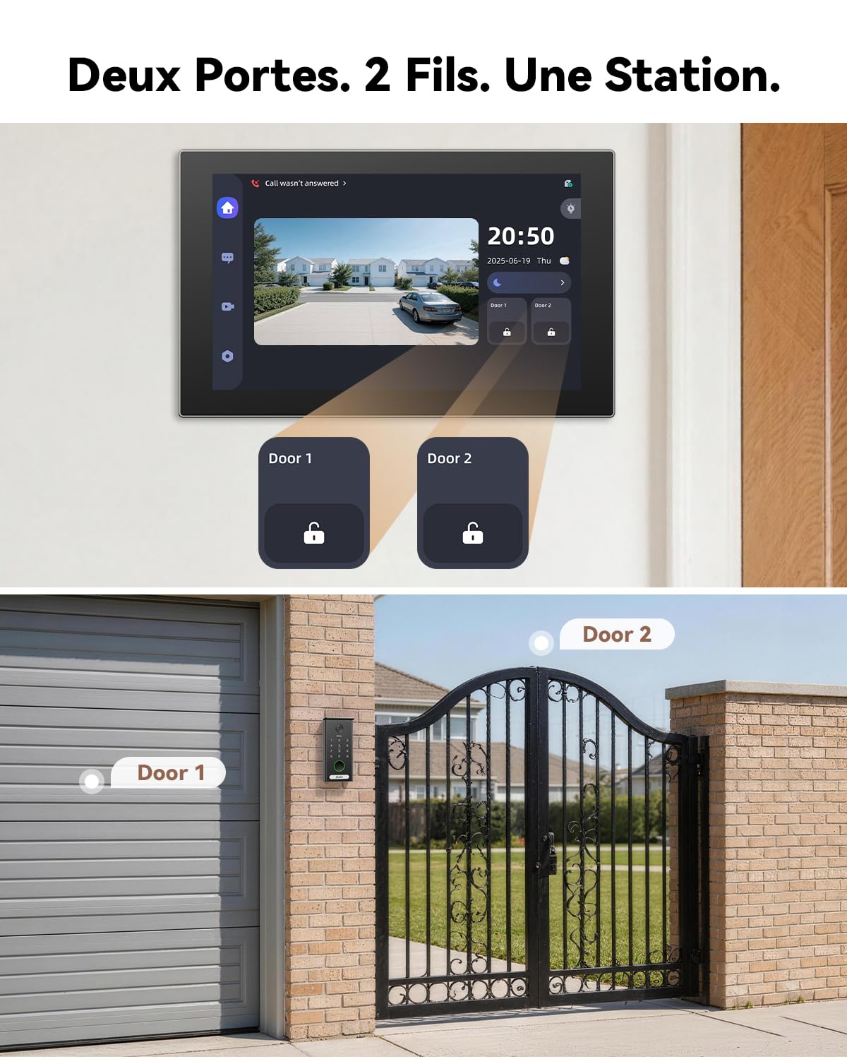 Imou 3K Visiophone Connecté Interphone Vidéo 2 Fils, 7'' Écran Tactile,IP65 | WiFi 2,4/5GHz, Détection Personne/Véhicule, Déverrouillage par Code/Carte/APP/Moniteur, Audio Bidirectionnel, Vision Nocturne