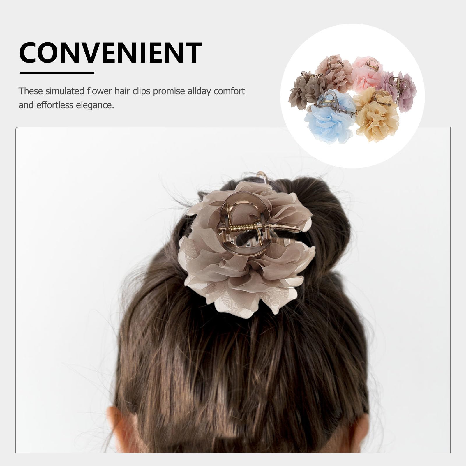 OUNONA 6 pezzi di fermagli per capelli a forma di fiore: fermagli per capelli a forma di fiore, accessori per, per, per donne e ragazze, copricapi estivi per feste