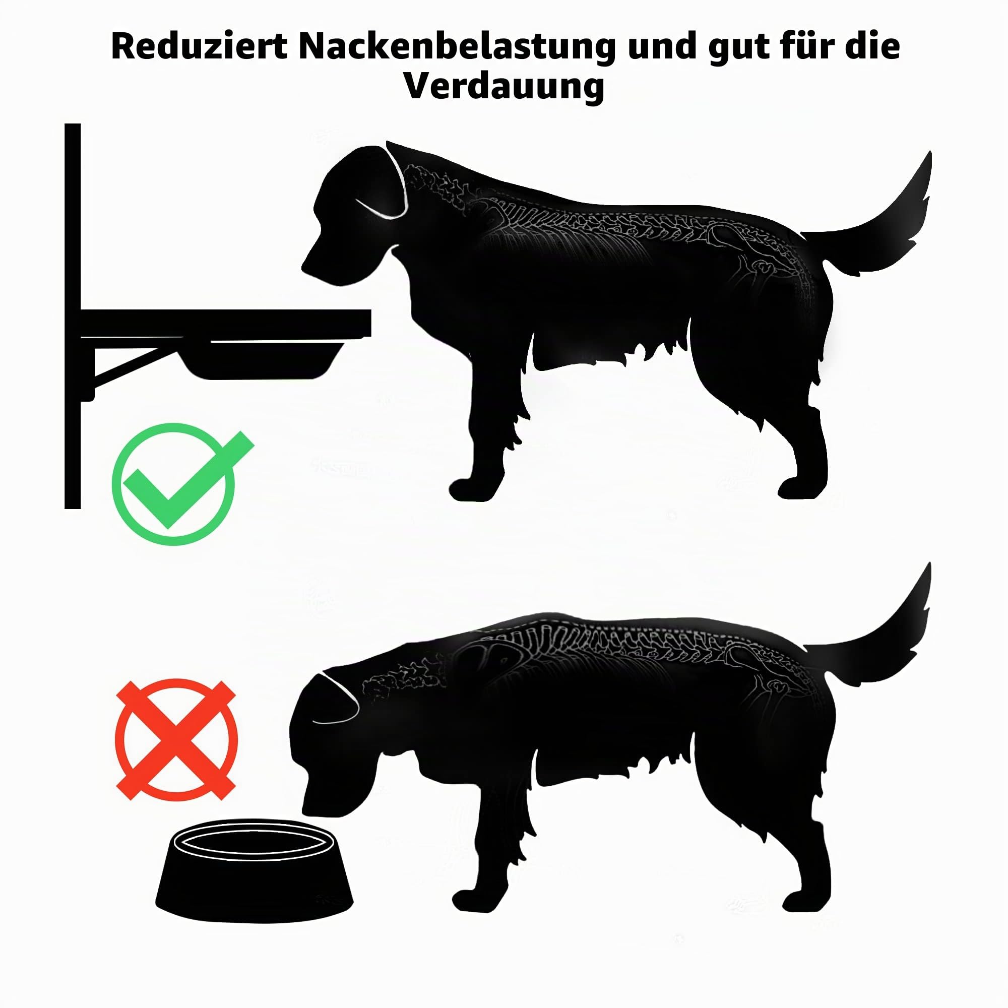 Faltbarer Hundenapf mit Ständer, erhöhter Futterspender für Hunde und Katzen, mittelgroße und große Hunde, 110 ml