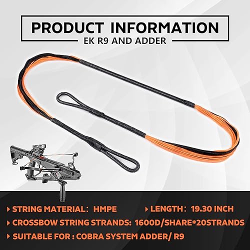 Miniatura 5 de Cobra Adder R9 - Cuerda de ballesta de 19.3 pulgadas, cuerdas de repuesto para tiro con arco