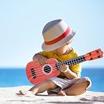 YOLOPLUS+ 17 Inch Toddler Ukulele Guitar Toy 4 Strings Mini Guitar for Kids - Children Musical Instruments Educational Learning Toy (Rose)