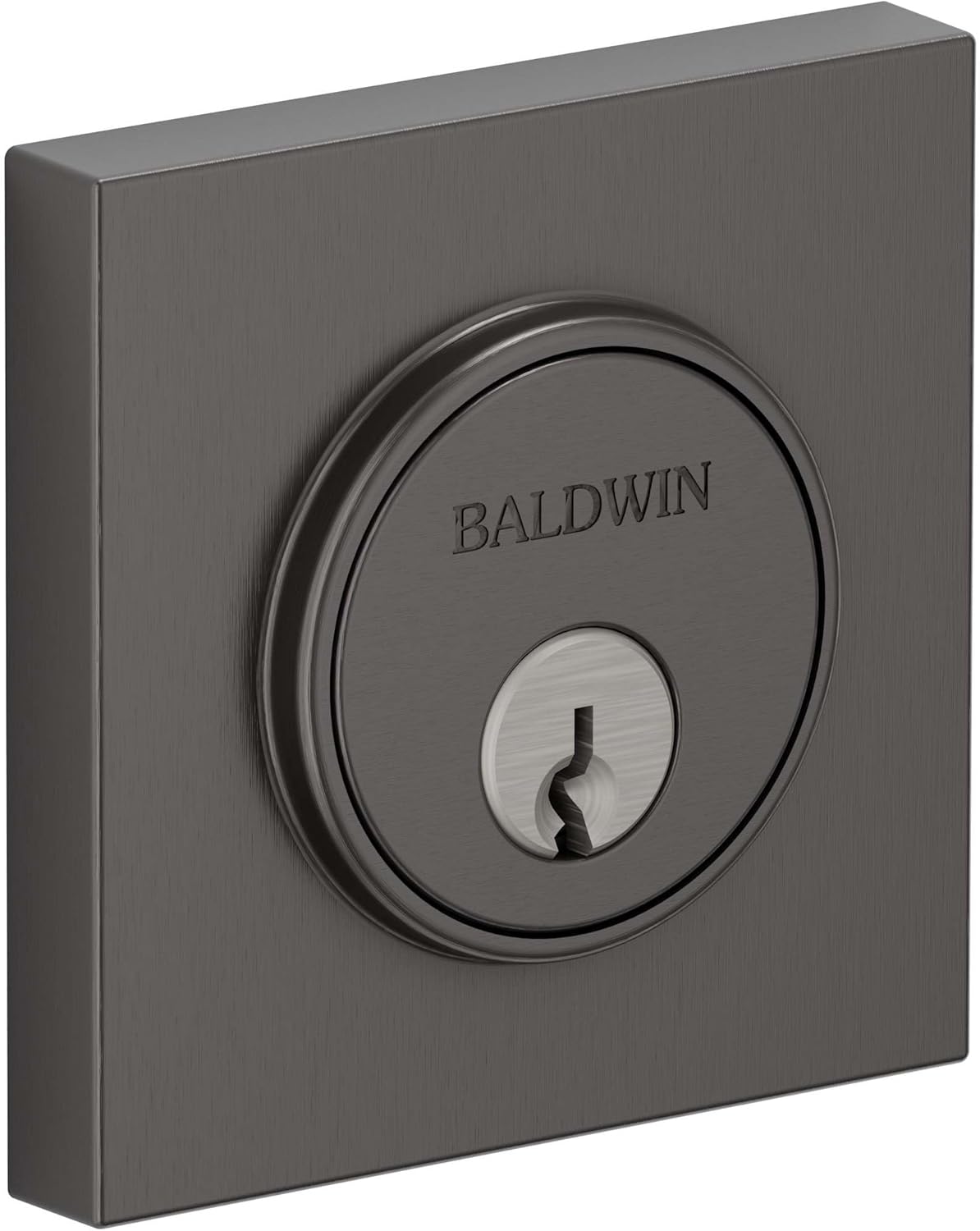 Baldwin 8220 Santa Monica Contemporary Square Single Cylinder Deadbolt, Satin Black