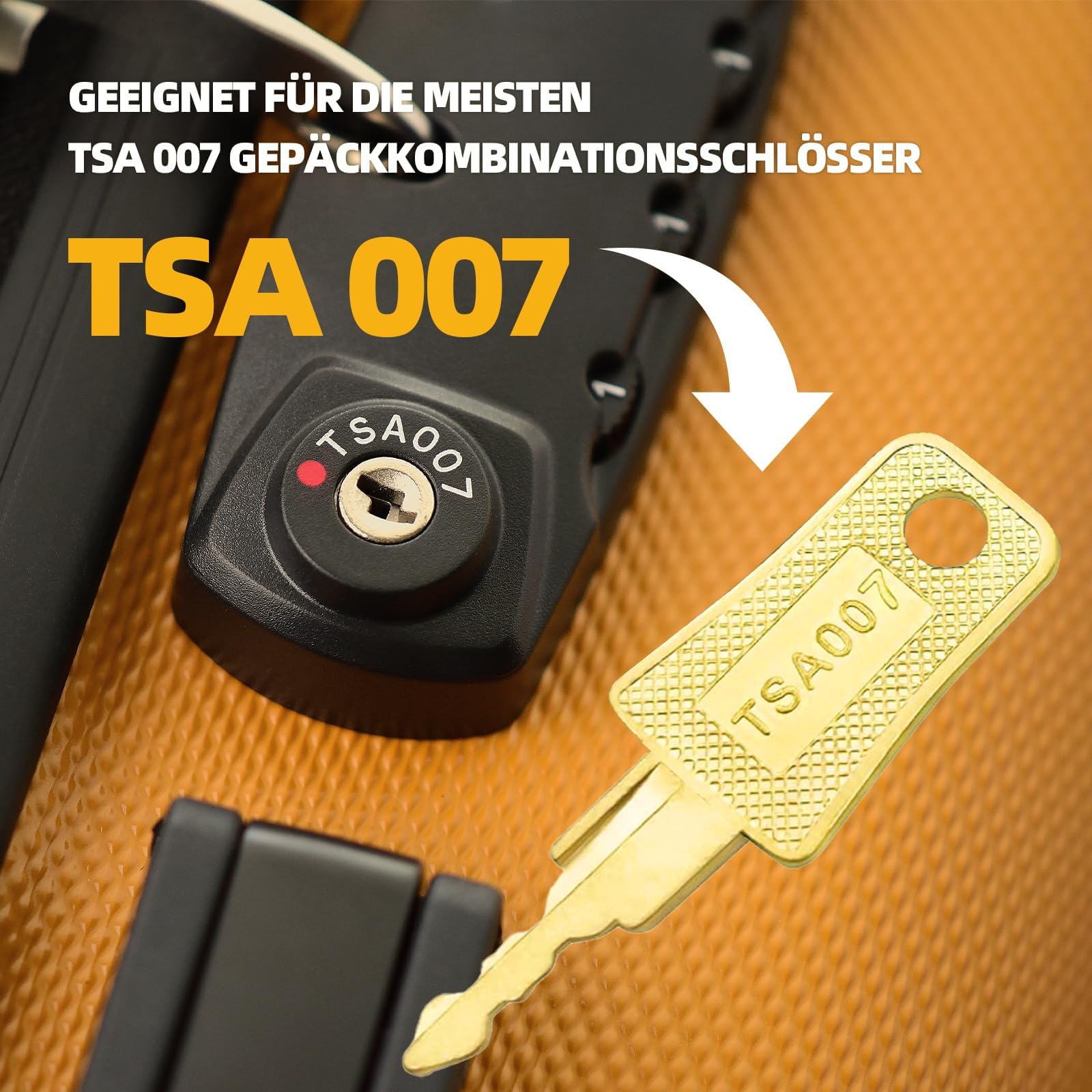 Uniwersalny klucz do bagażu – szyfrowy zamek kompatybilny z TSA 002/007, wielofunkcyjny klucz podróżny z 2 brelokami
