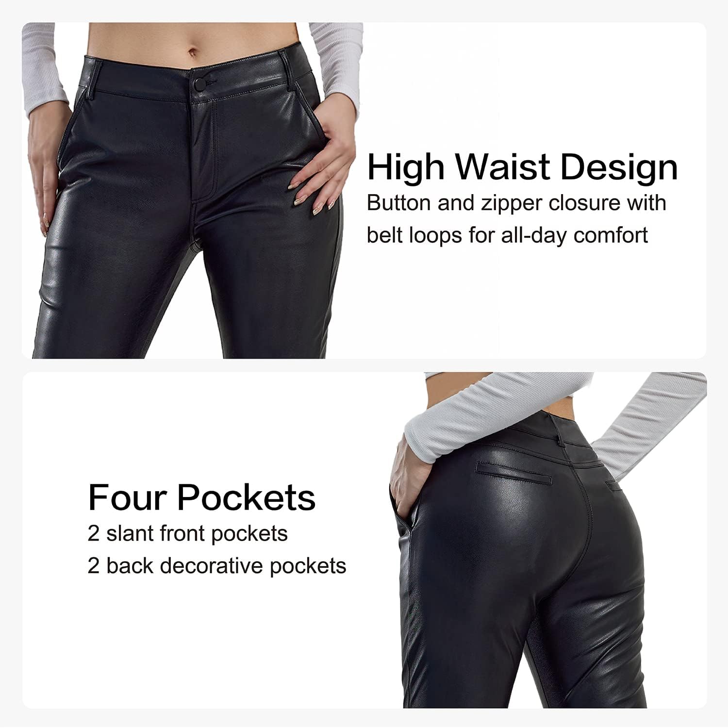 Balleay Art Faux Leather Pants for 
